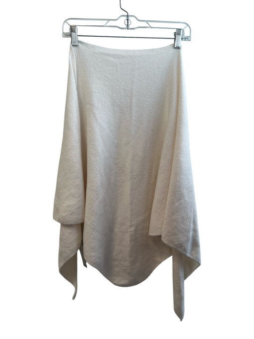 Yekee White No Fabric Tag Knit Solid Tie Shawl White