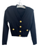 No Brand Size S Black Viscose Blend V Neck Shoulder Pads Long Sleeve Sweater Black / S