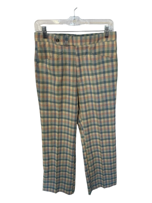 Sansabelt Size Est S Green & Orange High Waist Plaid Pants Green & Orange / Est S