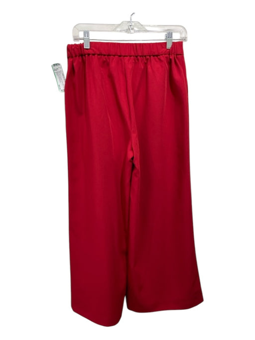 LaRoque Size L Red Polyester Elastic Waist Wide Leg Crop Pants Red / L