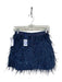 Queen of Sparkles Size XS Navy Cotton All Over Feathers Mini Back Zip Skirt Navy / XS