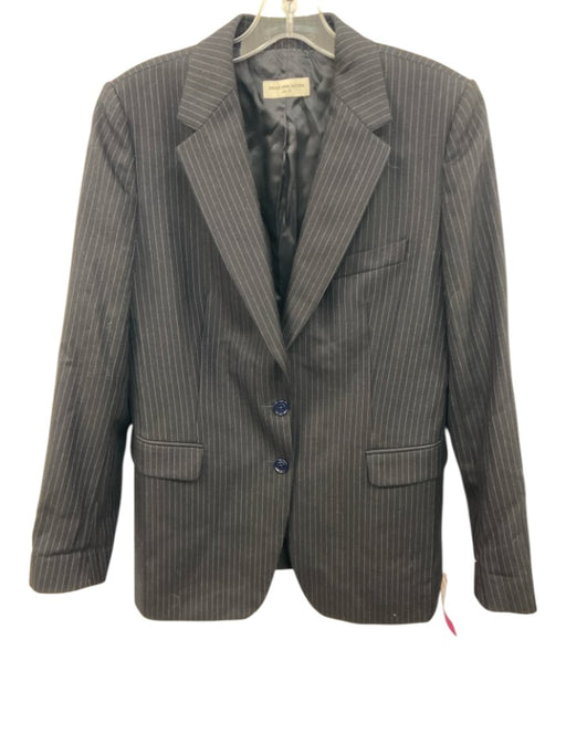 Dries Van Noten Size 42 Midnight blue Wool Pinstripe Flap Pockets Blazer Jacket Midnight blue / 42