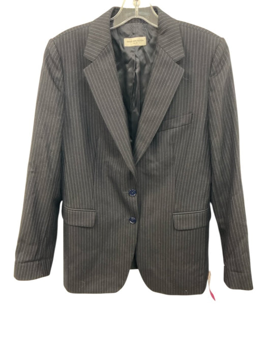 Dries Van Noten Size 42 Midnight blue Wool Pinstripe Flap Pockets Blazer Jacket Midnight blue / 42