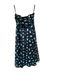 HVN Label Size 2 Blue & Green Polyester Strapless Hearts Midi Dress Blue & Green / 2