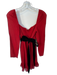 Reformation Size 6 Red & Black Viscose Long Balloon Sleeve Velvet Accents Dress Red & Black / 6
