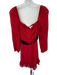 Reformation Size 6 Red & Black Viscose Long Balloon Sleeve Velvet Accents Dress Red & Black / 6