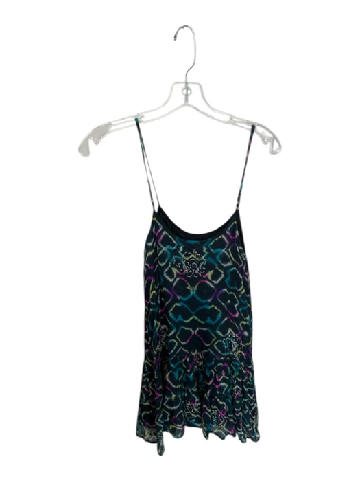 Juliet Dunn Size 1 Black & Multi slip Spaghetti Strap Front Pleat metal Dress Black & Multi / 1