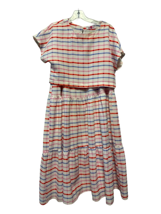 Buddy Love Size XS/S Pink & blue Polyester Grid Print Maxi Skirt Set Pink & blue / XS/S