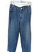 Tibi Size 26 Med Dark Wash Cotton High Waist Wide Leg Raw Hem Jeans Med Dark Wash / 26