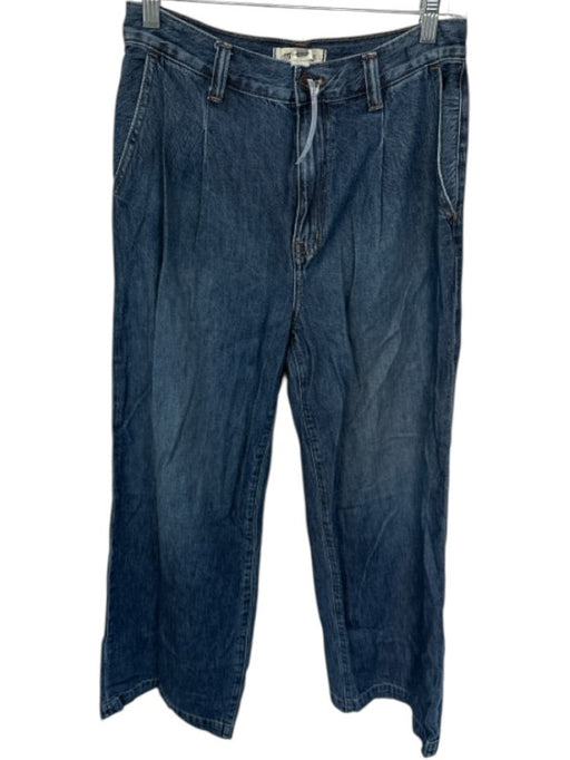 Madewell Size 27 Dark Wash Cotton Blend High Waist Pleated Wide Leg Jeans Dark Wash / 27