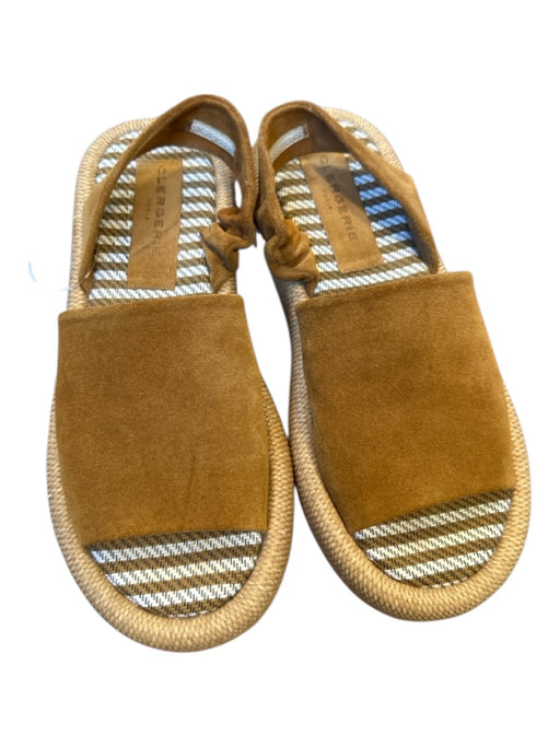 Clergerie Shoe Size 40 Brown & Tan Suede Wicker Platform Mule Sandals Brown & Tan / 40