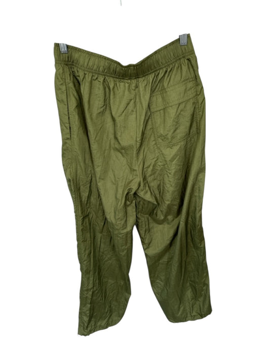 Athleta Size S Army Green Nylon Wide Leg Elastic Waist cinch ankle Pants Army Green / S