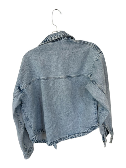 Zara Size S Light Wash Cotton Button Up Pockets Denim Jacket Light Wash / S