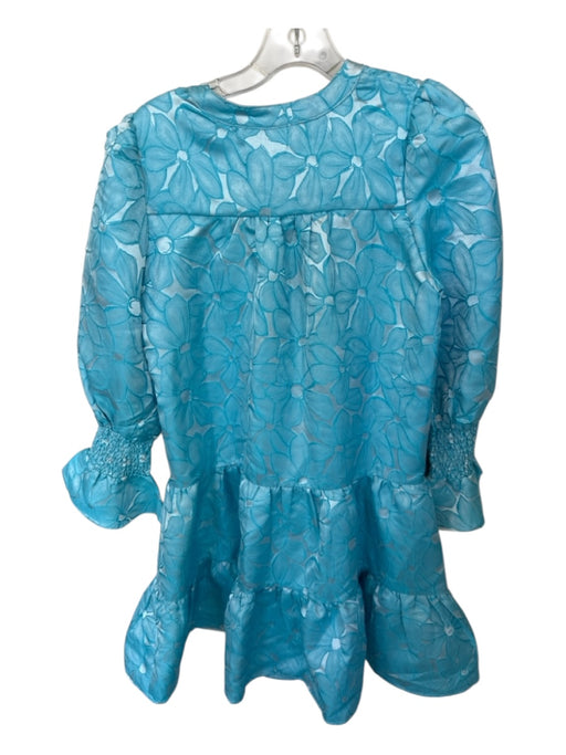 Pomander Place Size XS Aqua & White Polyester jaquard Flowers Dress Aqua & White / XS