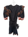 Veroalfie Size 1/S Black & Brown Cotton Long Balloon Sleeve Belted Dress Black & Brown / 1/S