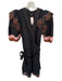 Veroalfie Size 1/S Black & Brown Cotton Long Balloon Sleeve Belted Dress Black & Brown / 1/S