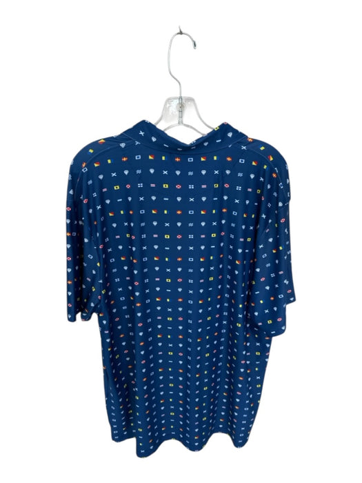 NWT Size XL Blue Polyester Blend Flags Collar Golf Men's Shirt Blue / XL