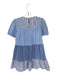 Pomander Place Size XS Blue & White Cotton Stripped Detail Short Sleeve Dress Blue & White / XS