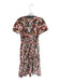 Maeve Size XS Pink & Brown Cotton Maxi Sinched Waist Short Sleeve V Neck Dress Pink & Brown / XS
