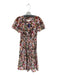 Maeve Size XS Pink & Brown Cotton Maxi Sinched Waist Short Sleeve V Neck Dress Pink & Brown / XS