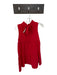 Pomander Place Size XS Red Cotton Sleeveless Tiered Ribbed Ruffle Collar Dress Red / XS