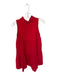 Pomander Place Size XS Red Cotton Sleeveless Tiered Ribbed Ruffle Collar Dress Red / XS
