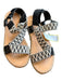 Frye Shoe Size 6 Black & White Canvas Velcro Espadrille Sandals Black & White / 6