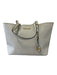 Michael Michael Kors White Leather Saffiano Trim Gold Hardware Tote Bag White / M