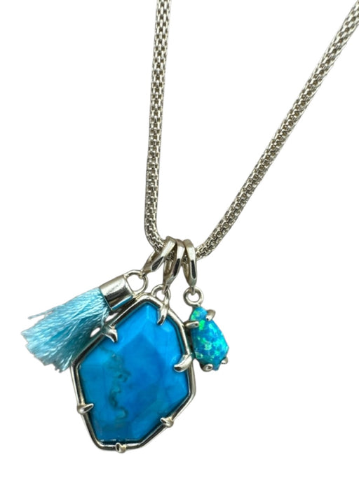 Kendra Scott Gold Tone & Turquoise Metal Geometric Tassel Detail Necklace Gold Tone & Turquoise