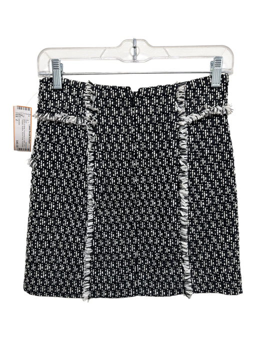Intermix Size 2 Black & White Polyamide & Cotton Knit Tassels Buttons Skirt Black & White / 2