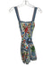 Farm Size S Blue, Red, Green Cotton Sleeveless Floral & Birds Cuffed Romper Blue, Red, Green / S