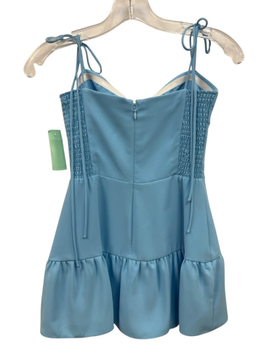 Amanda Uprichard Size XS Light Blue Polyester Spaghetti Strap Tiered Mini Dress Light Blue / XS