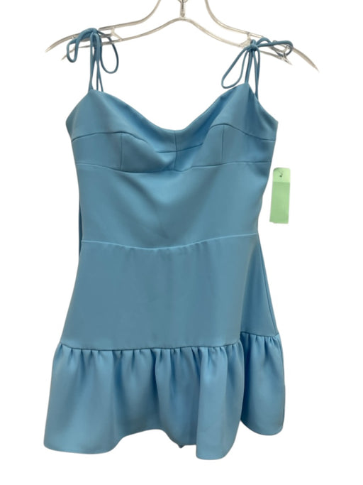 Amanda Uprichard Size XS Light Blue Polyester Spaghetti Strap Tiered Mini Dress Light Blue / XS
