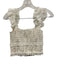 Saylor Size XS White & Beige Nylon & Cotton Ruffle Cap Sleeve Lace Skirt Set White & Beige / XS