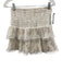 Saylor Size XS White & Beige Nylon & Cotton Ruffle Cap Sleeve Lace Skirt Set White & Beige / XS