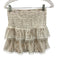 Saylor Size XS White & Beige Nylon & Cotton Ruffle Cap Sleeve Lace Skirt Set White & Beige / XS