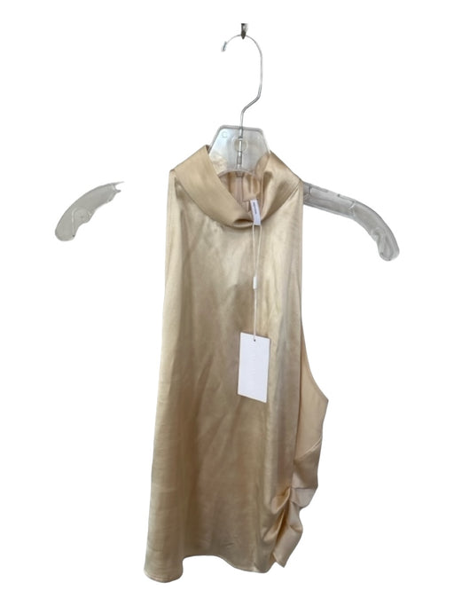 Helmut Lang Size XS Champagne Silk Mock Neck Sleeveless Top Champagne / XS