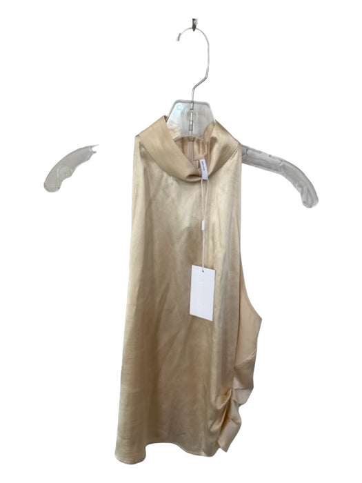 Helmut Lang Size XS Champagne Silk Mock Neck Sleeveless Top Champagne / XS