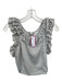 Koch Size XS Gray & White Polyester Ruffle Abstract Back Zip Sleeveless Top Gray & White / XS