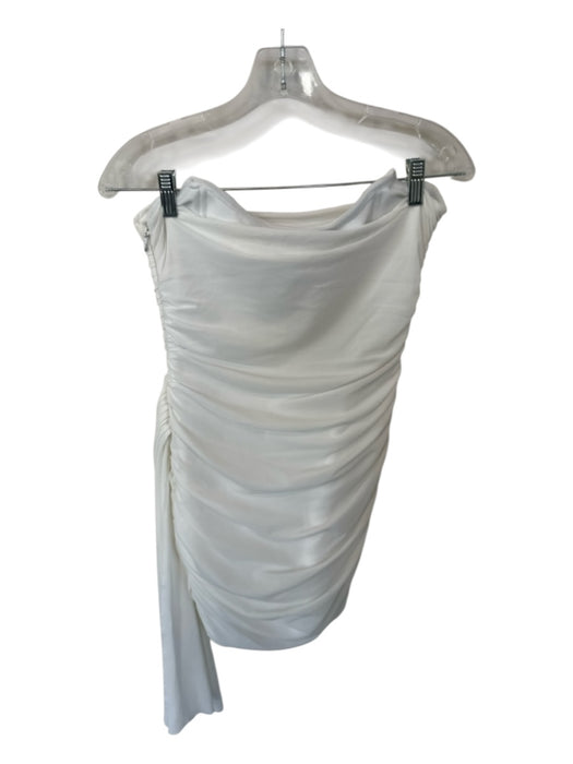 Elliatt Size S White Polyester Blend Strapless Gathered Side Dress White / S