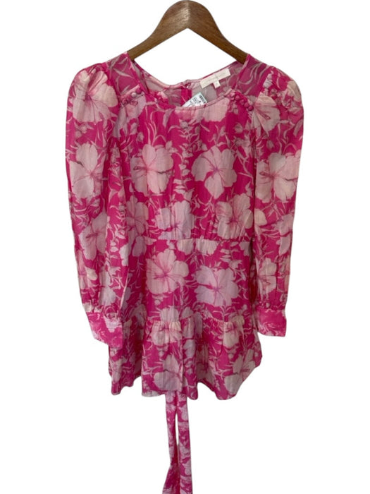 Loveshackfancy Size 2 Pink & White Cotton & Silk Long Sleeve Flowers Dress Pink & White / 2