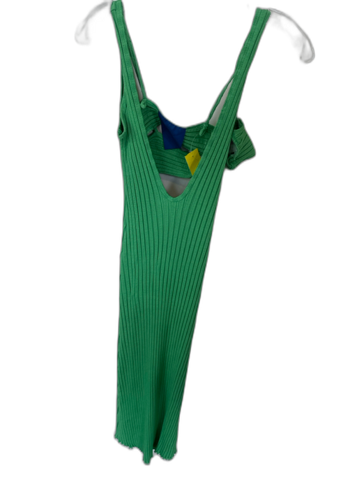 Simon Miller Size XS Green Viscose Blend Spaghetti Strap Ribbed Maxi Dress Green / XS