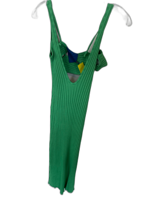 Simon Miller Size XS Green Viscose Blend Spaghetti Strap Ribbed Maxi Dress Green / XS