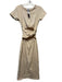 LNA Clothing Size S Tan Cotton Short Sleeve Cut Out Sides Maxi Dress Tan / S