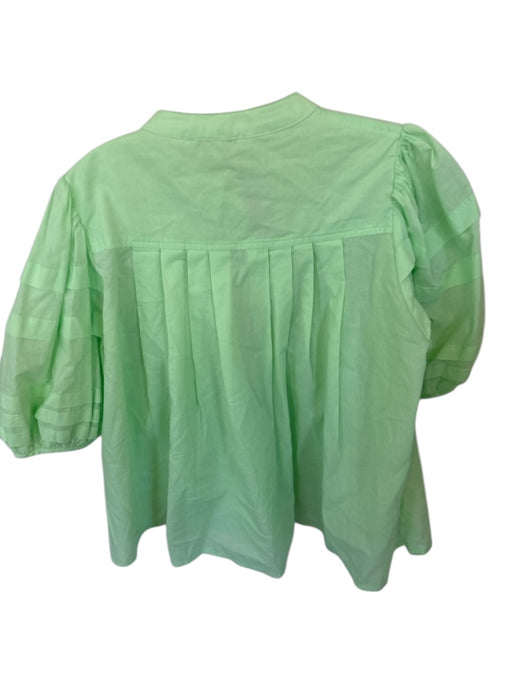 Olivaceous Size L Mint Green Cotton Long Balloon Sleeve Button Down Top Mint Green / L