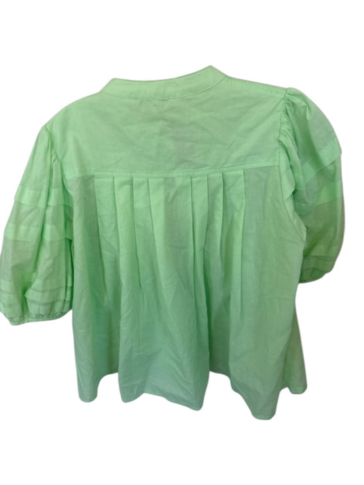 Olivaceous Size L Mint Green Cotton Long Balloon Sleeve Button Down Top Mint Green / L