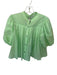 Olivaceous Size L Mint Green Cotton Long Balloon Sleeve Button Down Top Mint Green / L