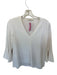 Tibi Size XS Ivory Polyester Blend Long Bell Sleeve V Neck Top Ivory / XS