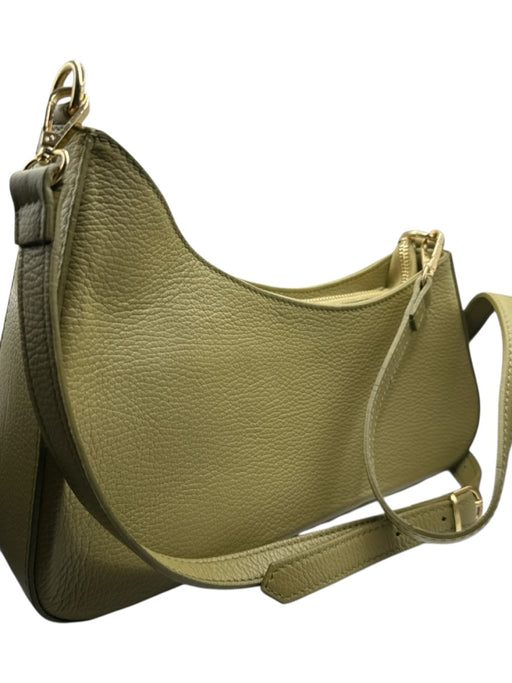 Anna Paola Green Leather Zip Close Crossbody Strap Bag Green / S