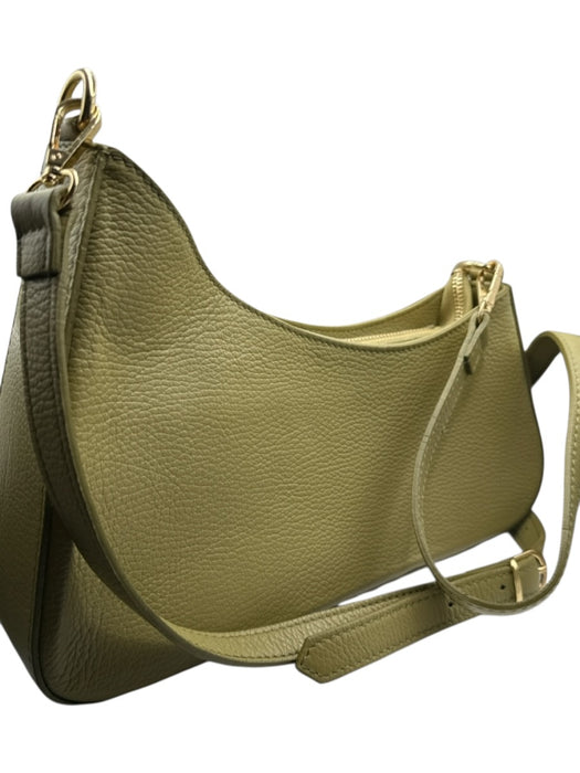 Anna Paola Green Leather Zip Close Crossbody Strap Bag Green / S